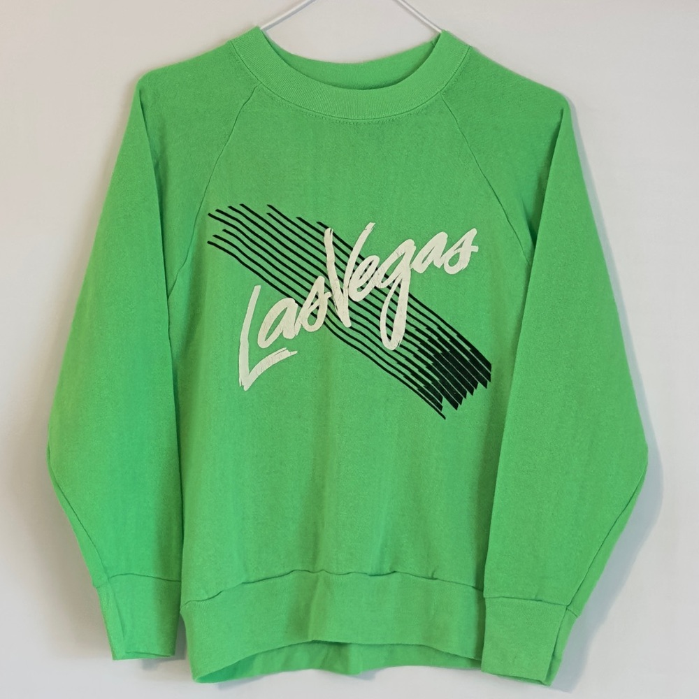 Vintage Las Vegas Green Crew Neck Sweater USA 80’s-90’s